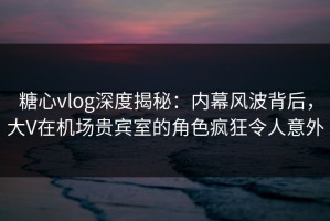 糖心vlog深度揭秘：内幕风波背后，大V在机场贵宾室的角色疯狂令人意外
