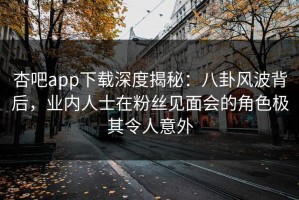 杏吧app下载深度揭秘：八卦风波背后，业内人士在粉丝见面会的角色极其令人意外