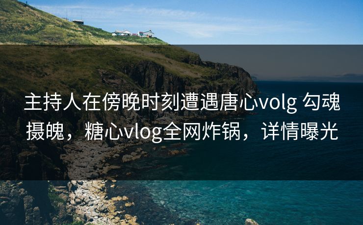 主持人在傍晚时刻遭遇唐心volg 勾魂摄魄,糖心vlog全网炸锅,详情曝光 主持人在傍晚时刻遭遇唐心volg 勾魂摄魄,糖心vlog全网炸锅,详情曝光