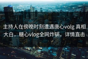 主持人在傍晚时刻遭遇唐心volg 真相大白，糖心vlog全网炸锅，详情直击